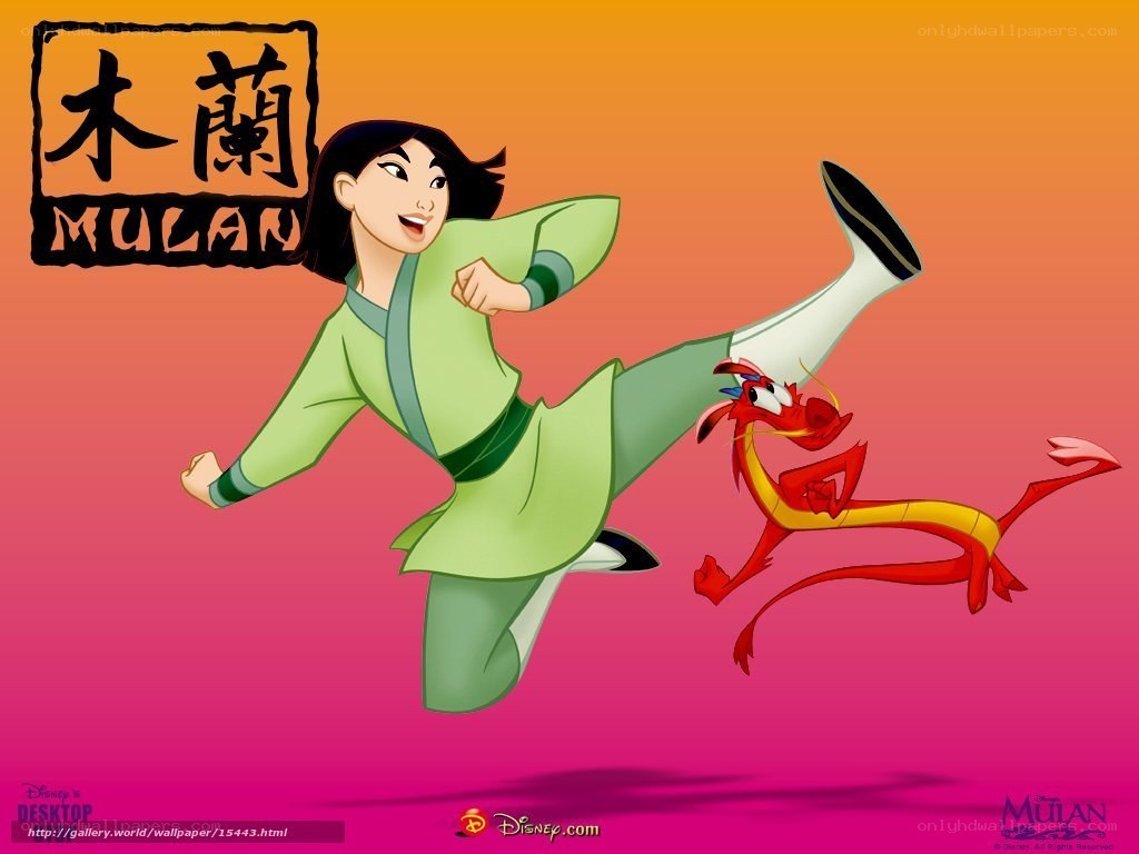 Mulan and Mushu in action