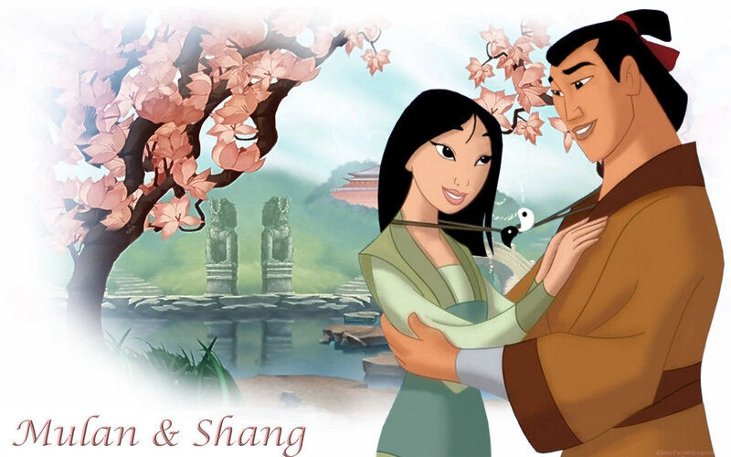 Mulan and Shang Embracing