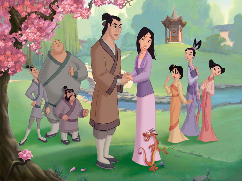 Mulan and Shang in Garden