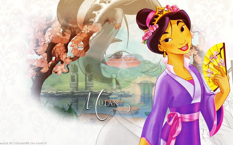Mulan Holding a Fan