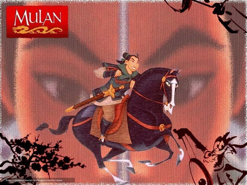 Mulan on horseback