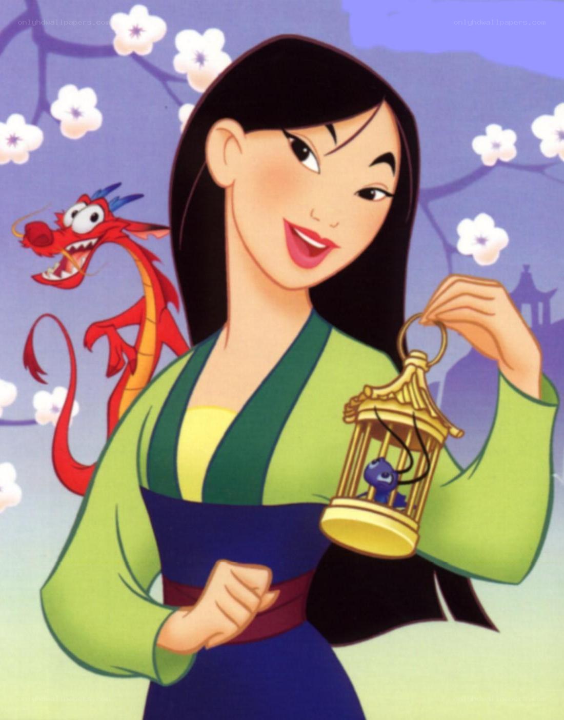 Mulan with lantern and Mushu