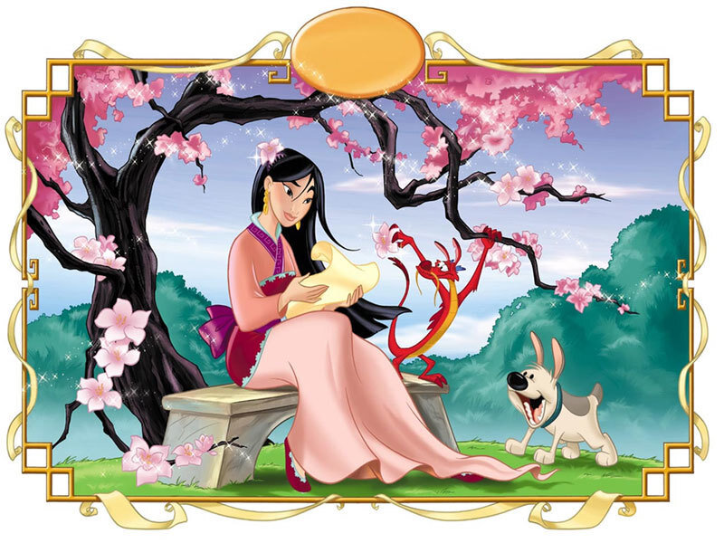 Mulan with Mushu and Lucky — Pink, Peaceful