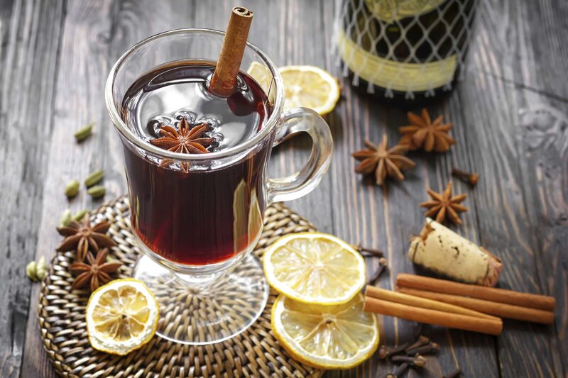 Mulled Wine in Glass — Brown, Cozy, Winter