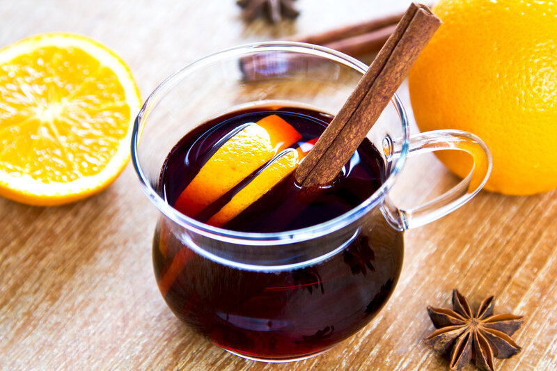 Mulled Wine in Glass — Brown, Warm