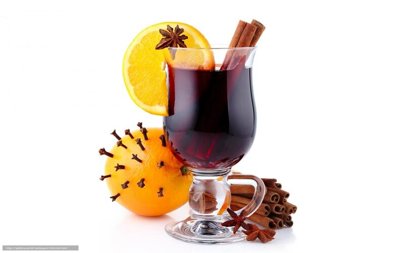 Mulled Wine in Glass — Red, Warm