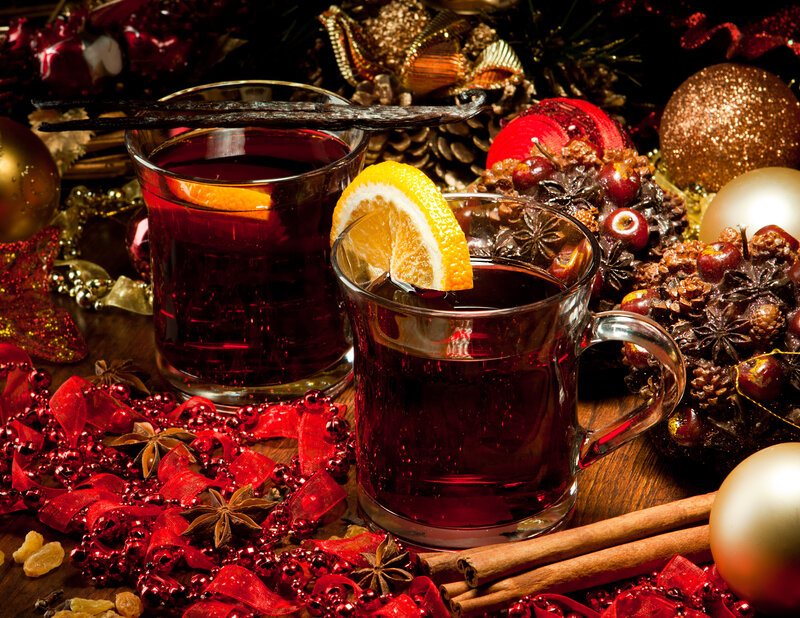 Mulled Wine in Glasses — Red