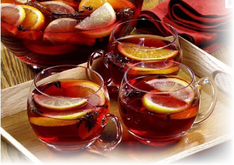 Mulled Wine in Glasses