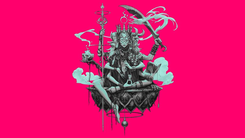 Multi-armed Deity Figure — Pink