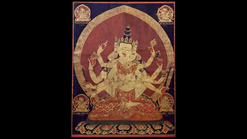 Multi-armed Deity Figure — Red