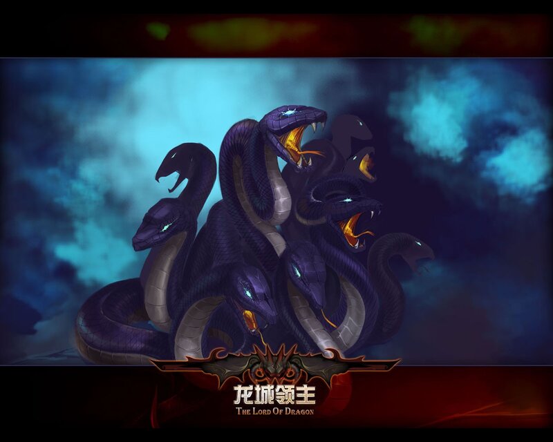 Multi-headed Serpent Creature — Purple