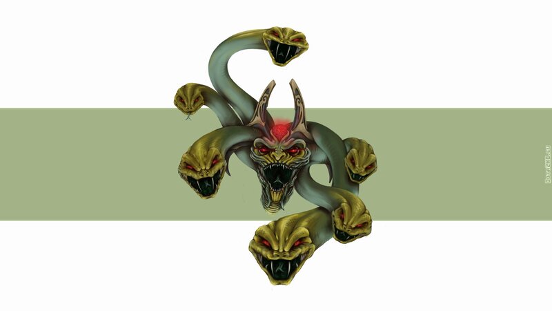 Multi-headed Serpent Monster — Green