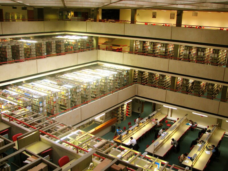 Multi-level library reading area