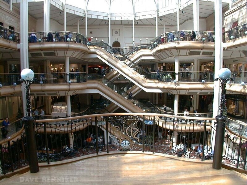 multi-level shopping mall interior