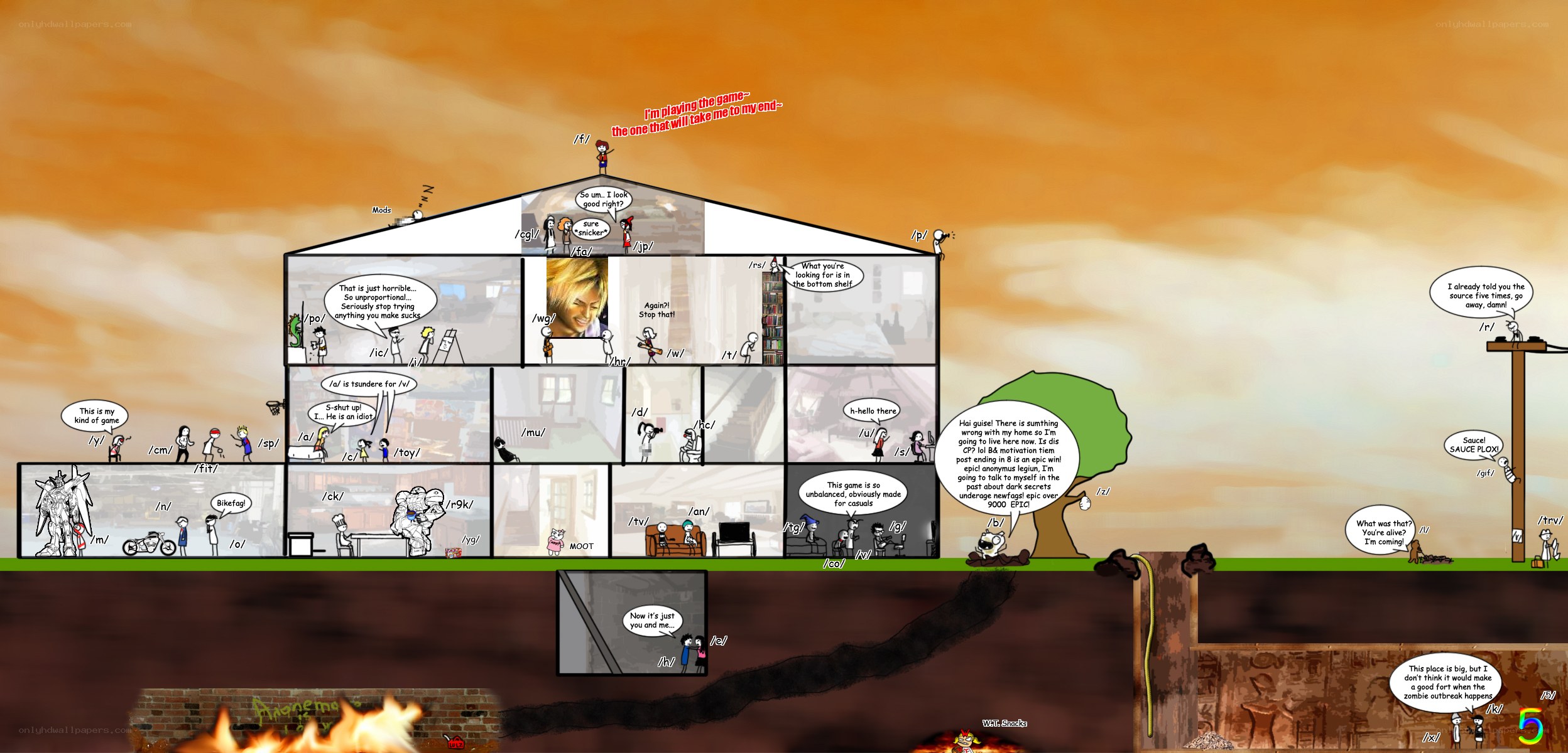 Multi-panel comic of game culture