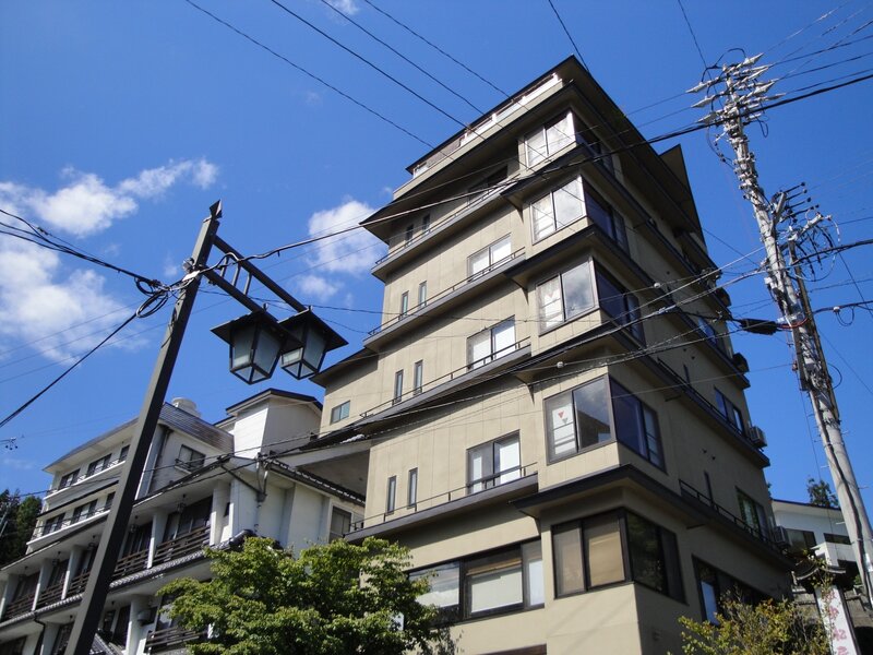 Multi-story building in a Japanese town