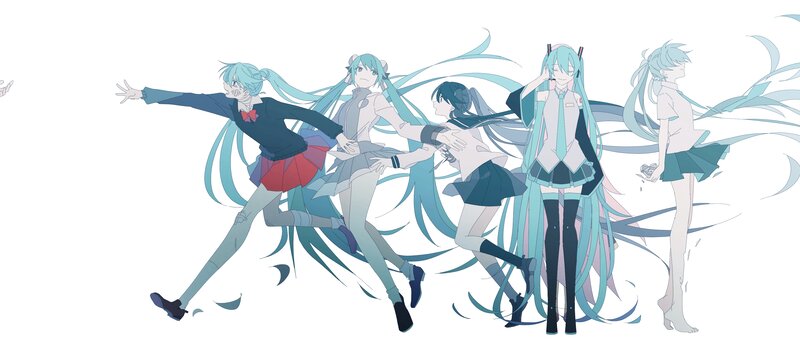 Multiple Anime Characters — Blue, Dynamic