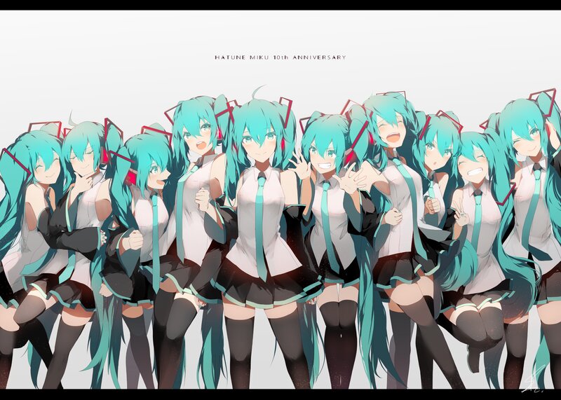 Multiple Anime Girls — Cyan