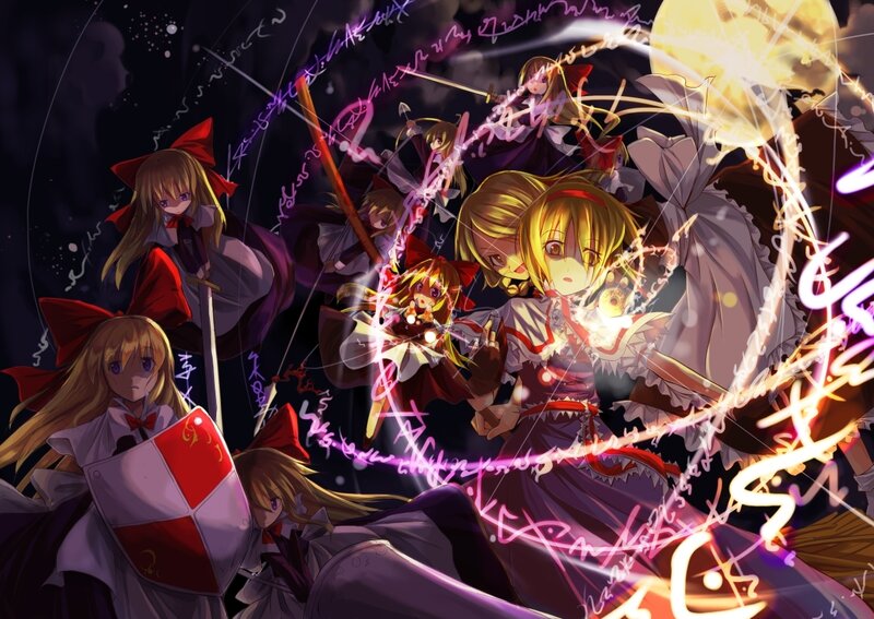 Multiple Anime Girls in Battle