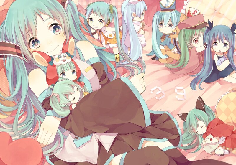 Multiple Anime Girls — Pink