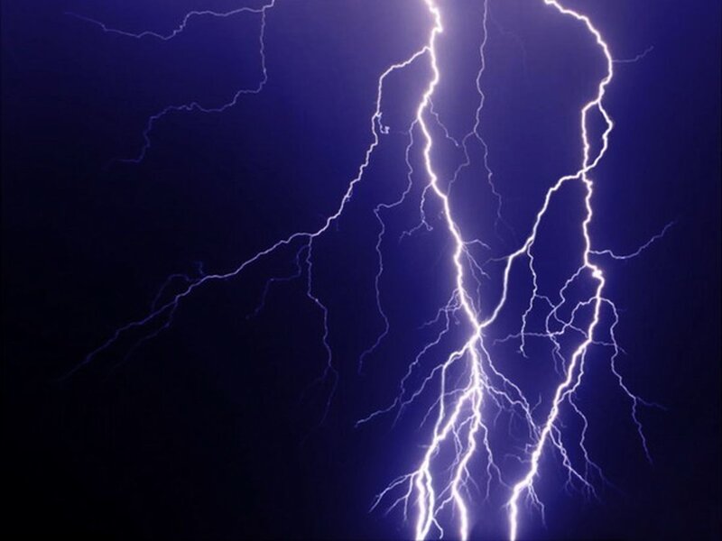 Multiple Lightning Bolts — Blue