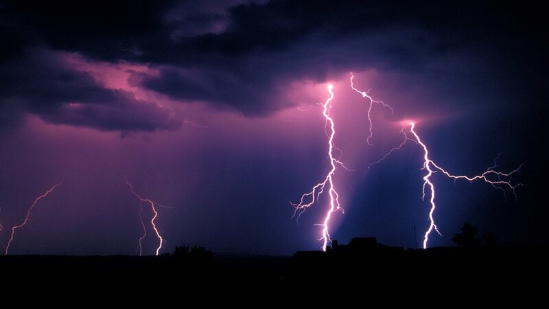 Multiple Lightning Strikes — Clouds