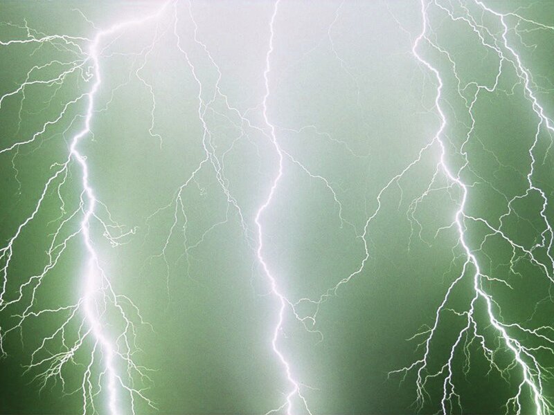 Multiple lightning strikes in storm