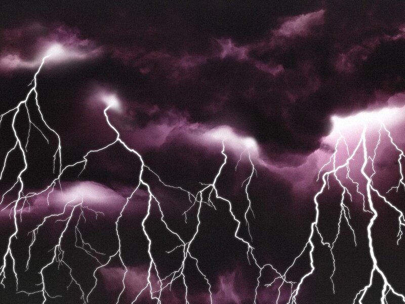 Multiple Lightning Strikes — Night