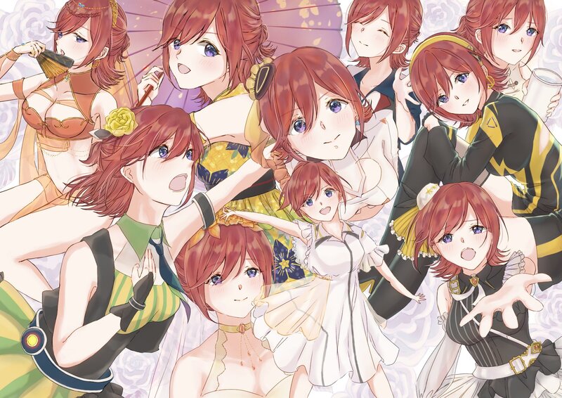 Multiple Red-haired Anime Girls
