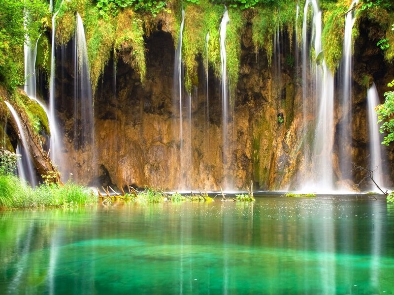 Multiple Waterfalls — Green, Serene, Afternoon
