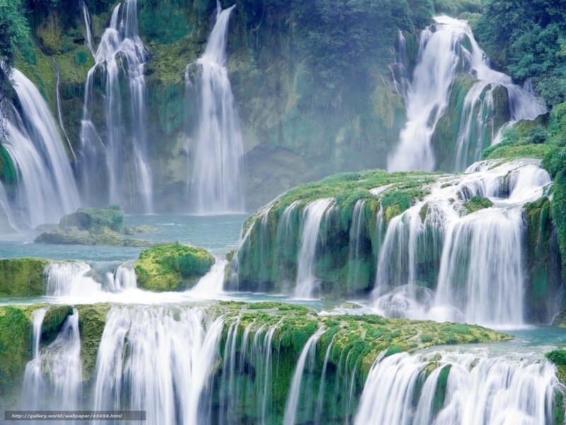 Multiple Waterfalls — Green