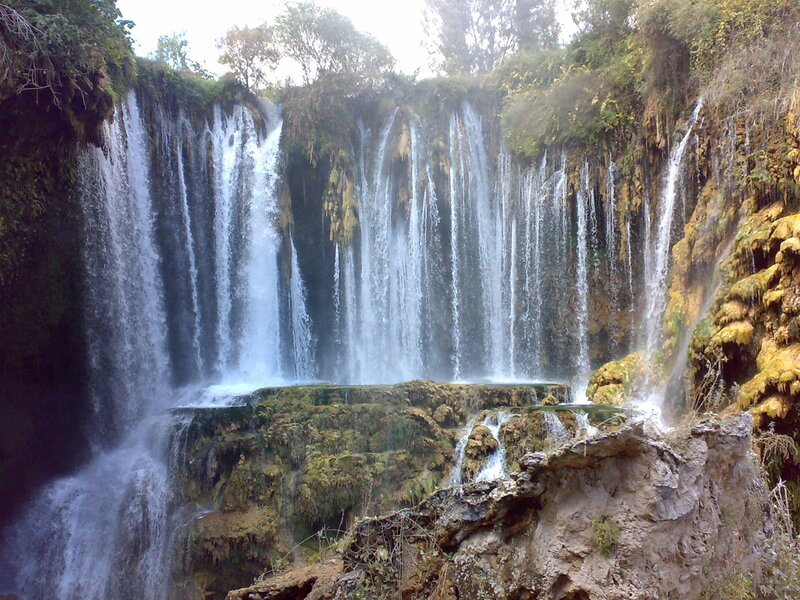 Multiple Waterfalls on Cliff