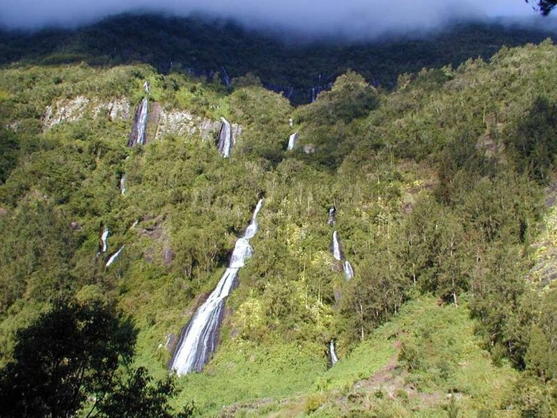 Multiple Waterfalls on Hillside