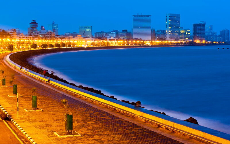 Mumbai Coastline at Dusk — Blue, Serene