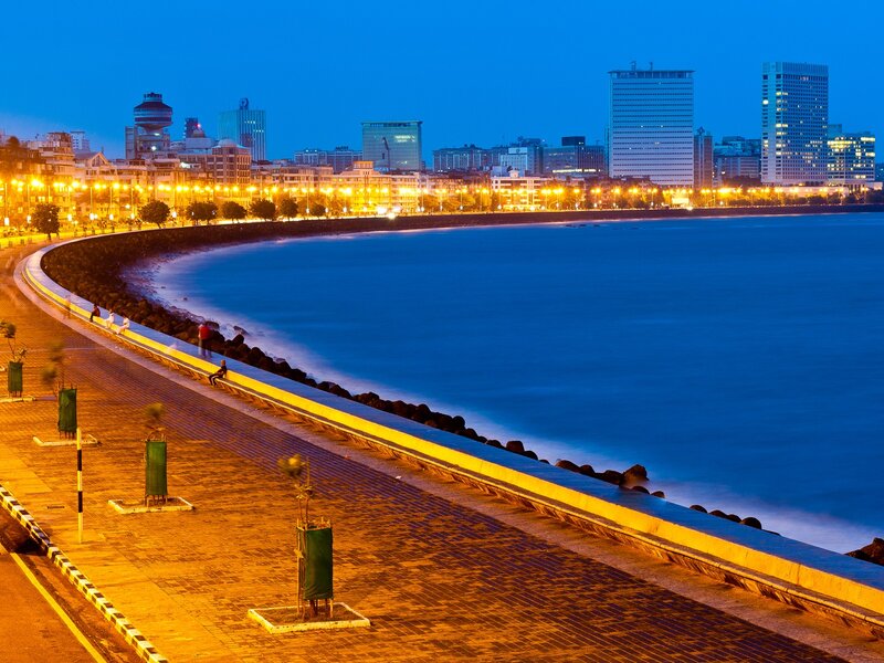 Mumbai coastline at dusk