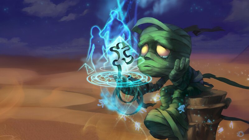 Mummy Character Casting Spell — Green, Dramatic