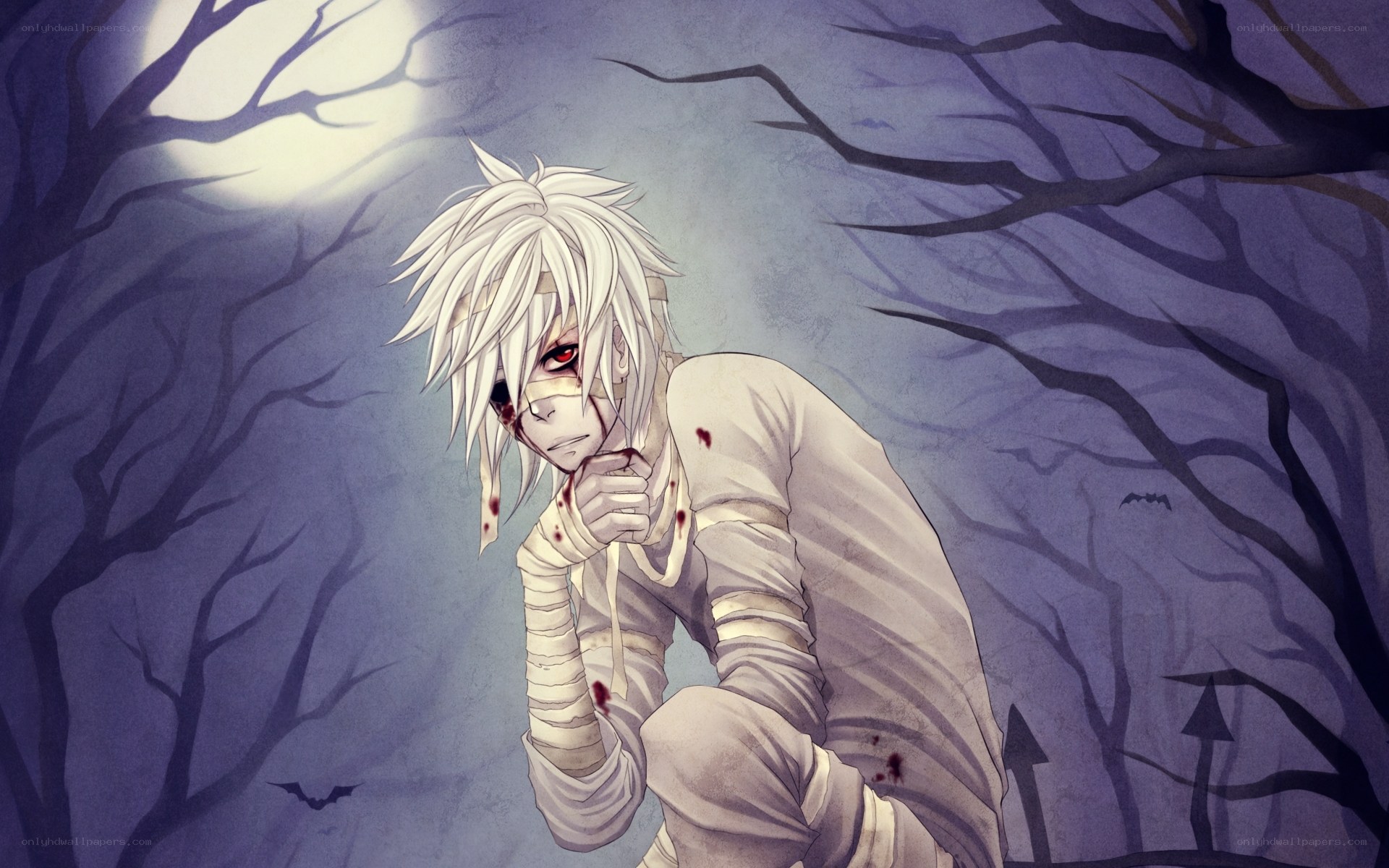 mummy character in haunted forest