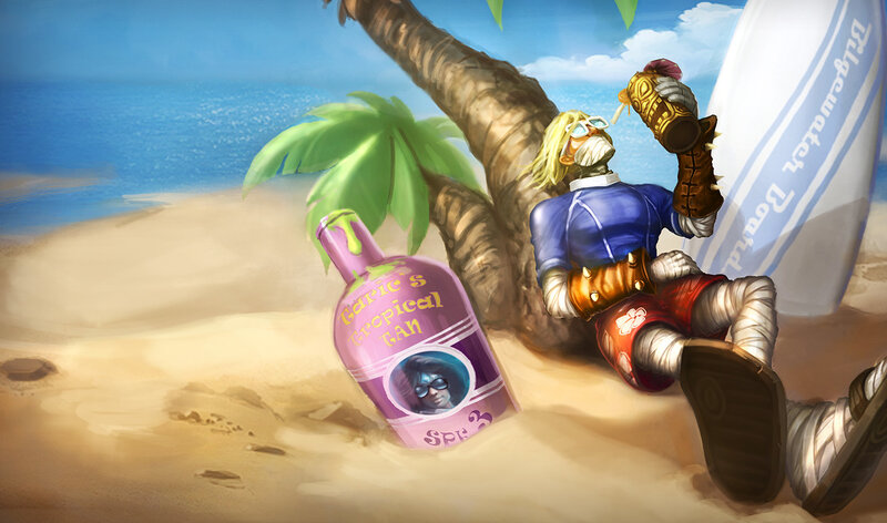 Mummy Character on Beach