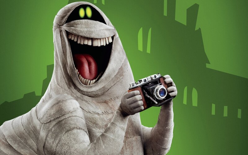 mummy character with camera