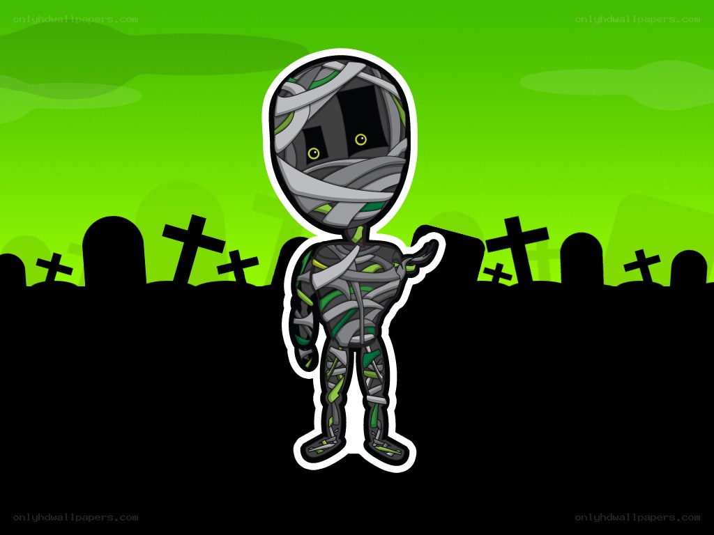 mummy in a graveyard