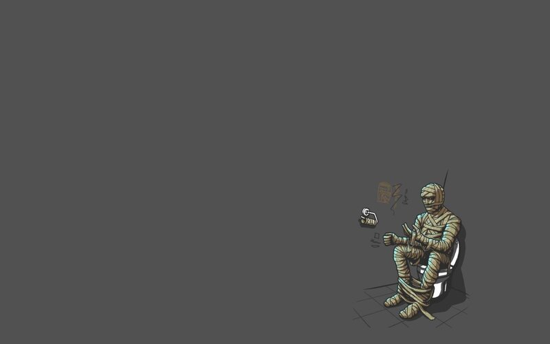 mummy on the toilet