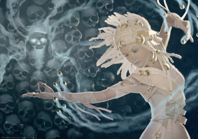 Mummy priestess conjuring spirits