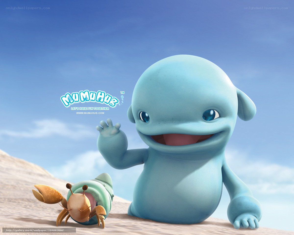 MumuHug character on beach