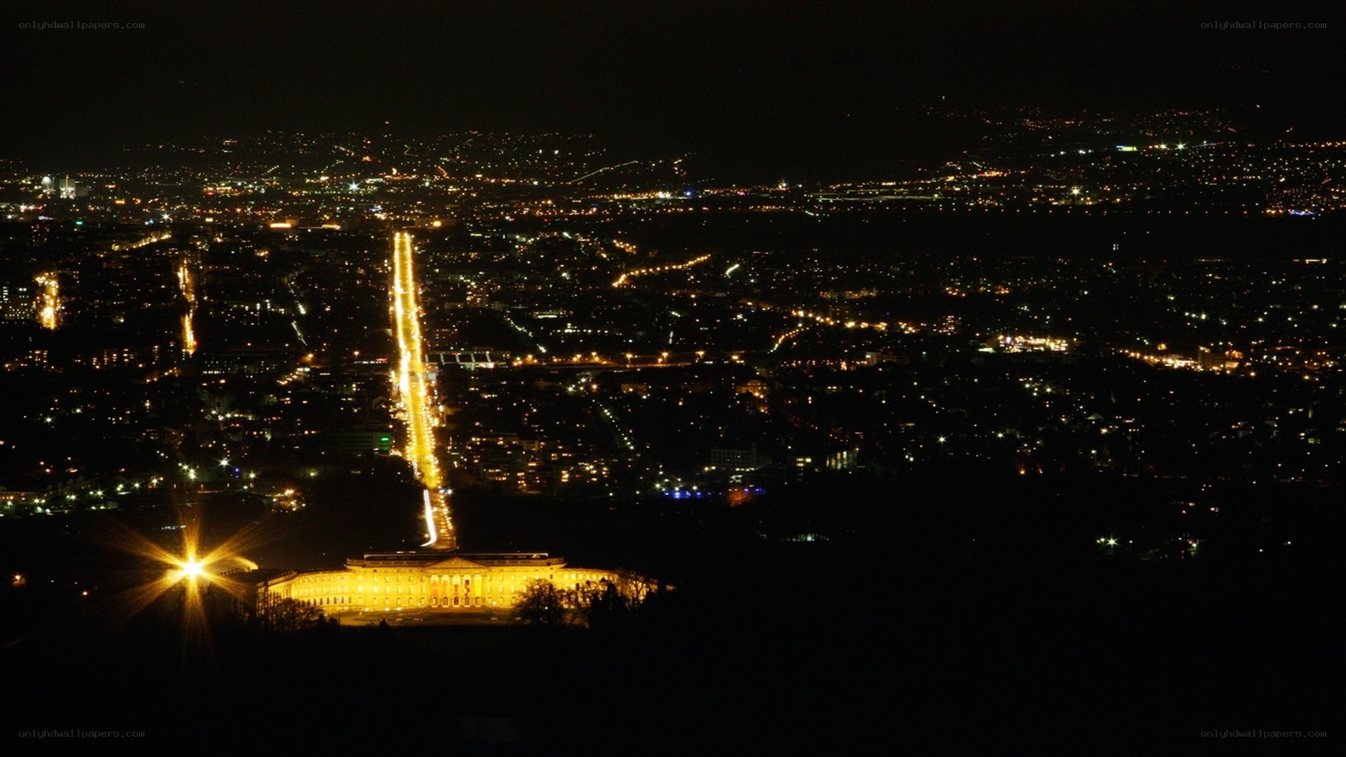 Munich at night from a hill
