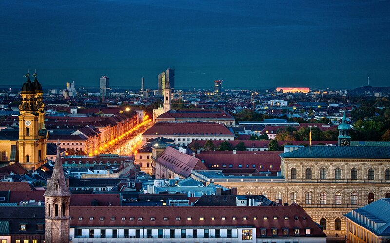 Munich Cityscape at Dusk — Blue, Serene