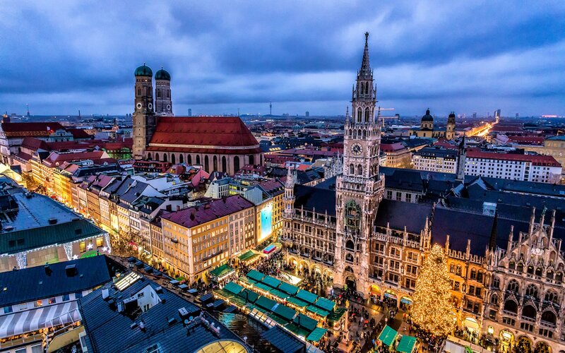 Munich Cityscape at Dusk — Blue