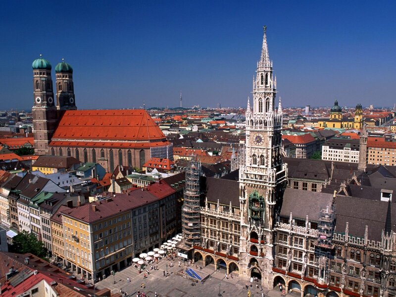 Munich Cityscape — Blue, Bright