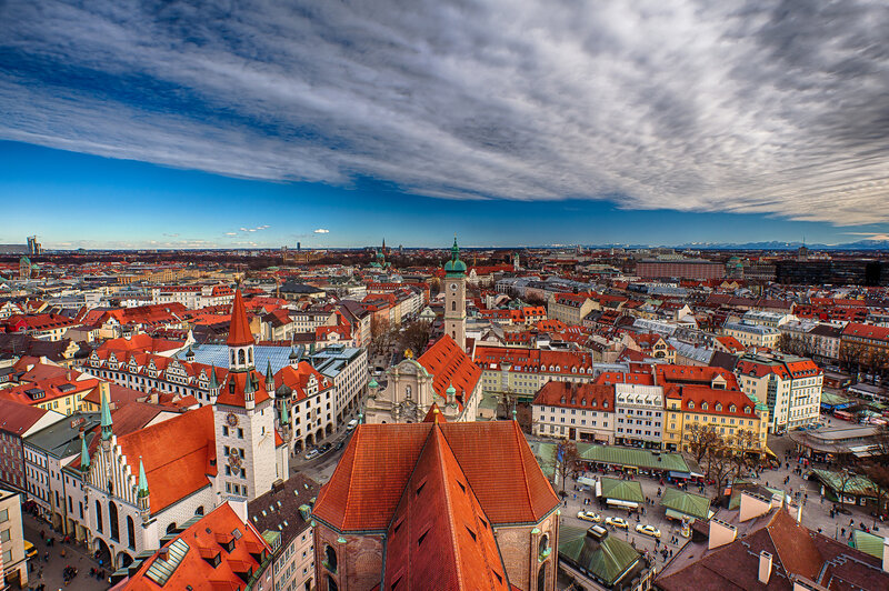 Munich Cityscape — Red