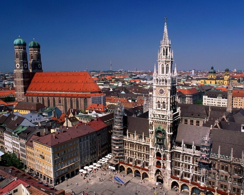 Munich cityscape with cathedral
