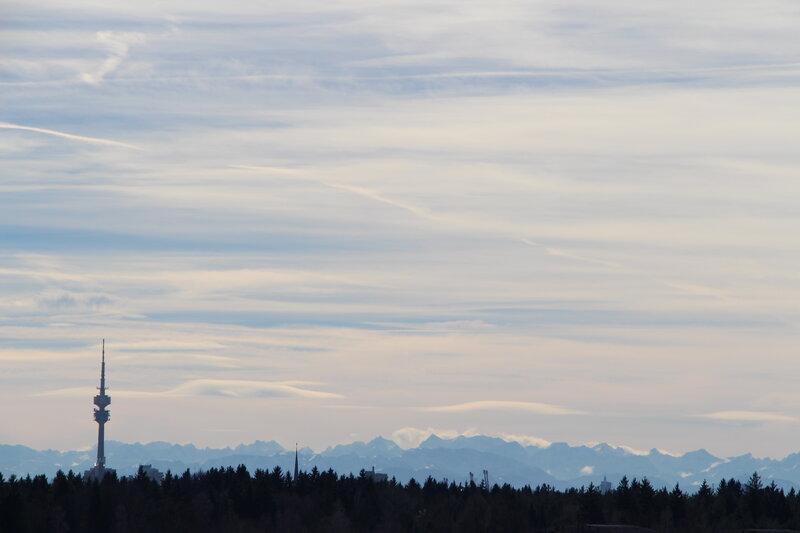 Munich Skyline with Mountains